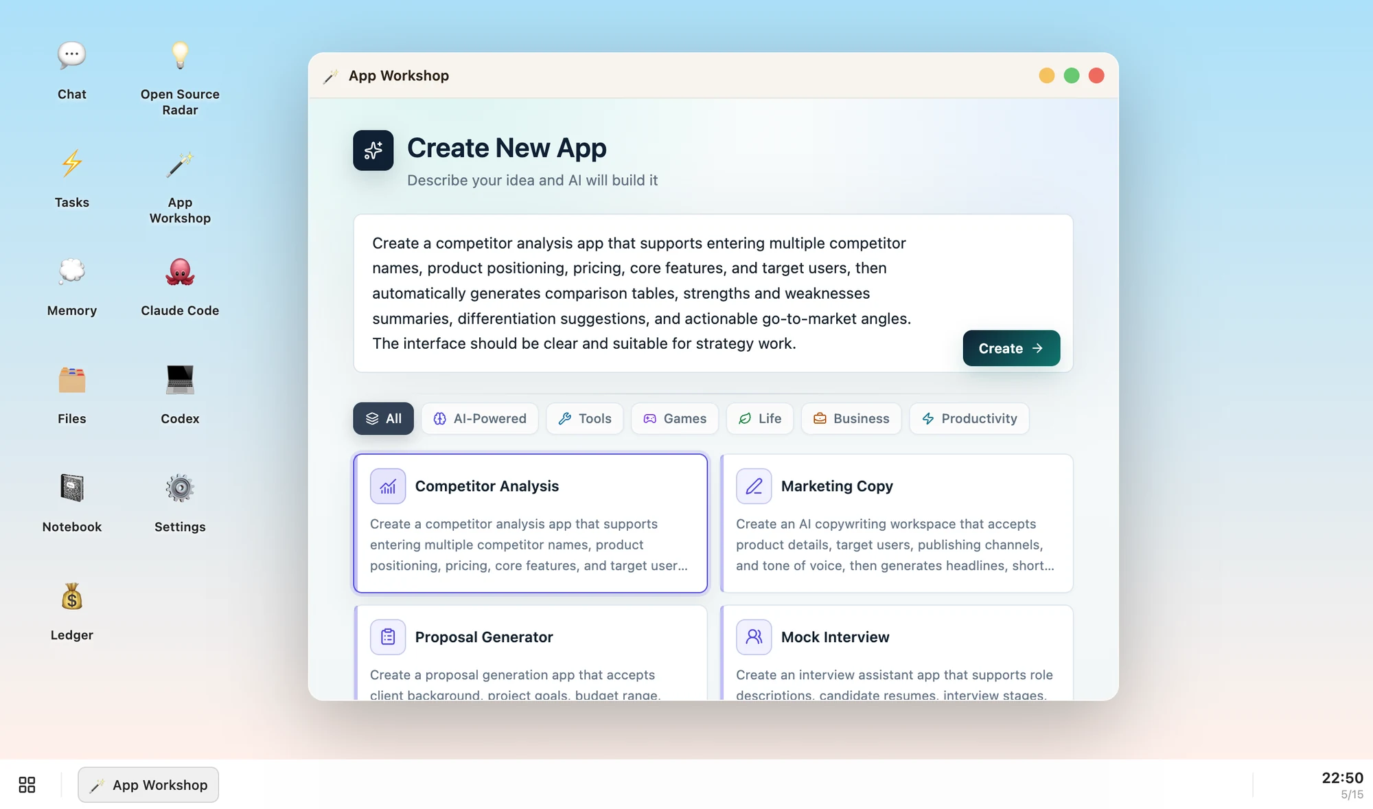 App Workshop:描述应用,AI 帮你造出来